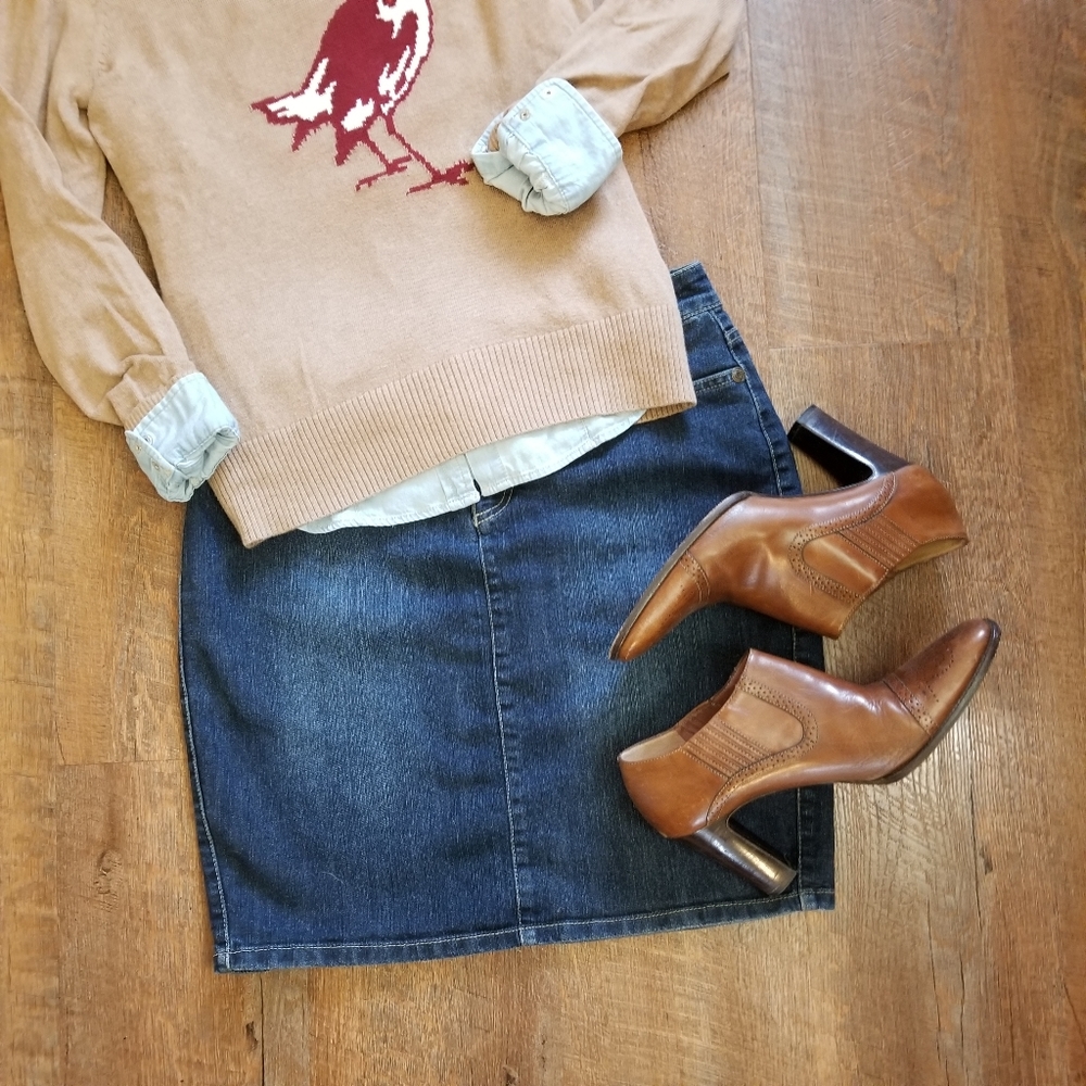 Nine West Vintage America Denim Skirt, Size 6, EUC